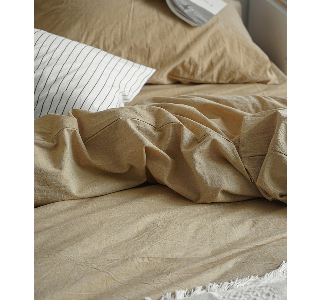 Four Piece Set Of Pure Color Nordic Cotton Bedding Sheet