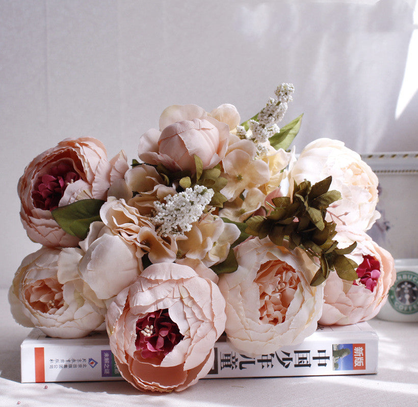 Bouquet de fleurs de pivoines artificielles, décoration de salon