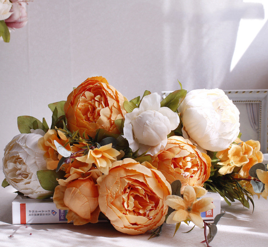 Bouquet de fleurs de pivoines artificielles, décoration de salon