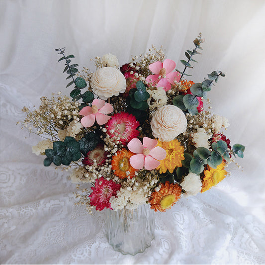 Arrangement de fleurs séchées, bouquet de fleurs, floral maison 