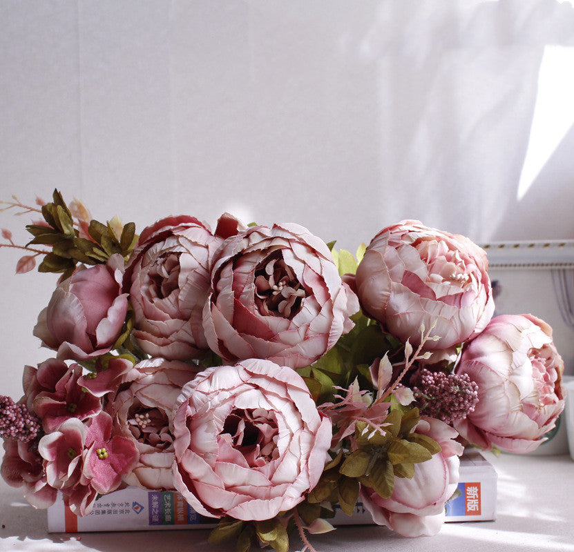 Bouquet de fleurs de pivoines artificielles, décoration de salon