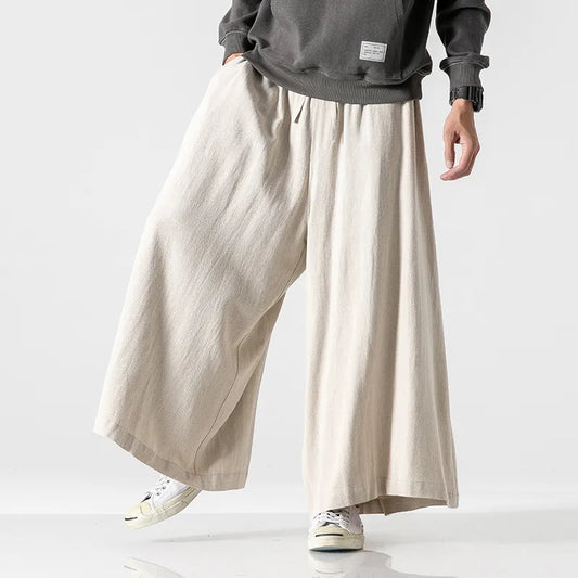 Autumn Mens Causal Baggy Pants Fashion Solid Color Jogging Pants Men Cotton Loose Vintage 2021 Wide Leg Pants Woman Trousers 5XL