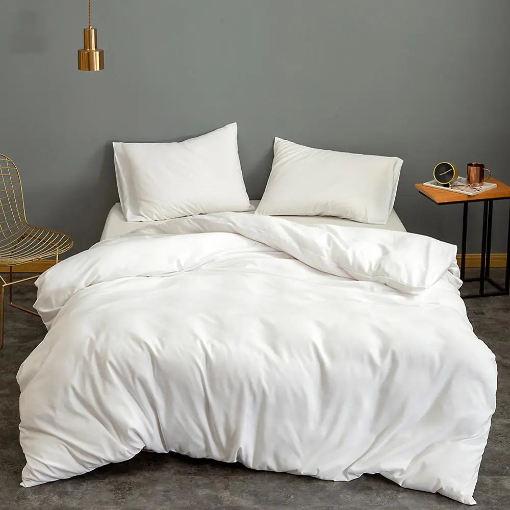 1pc Duvet Cover White housse de couette Soild Color Single/Double/Queen Size Bedding Quilt Cover(Pillowcase need order)