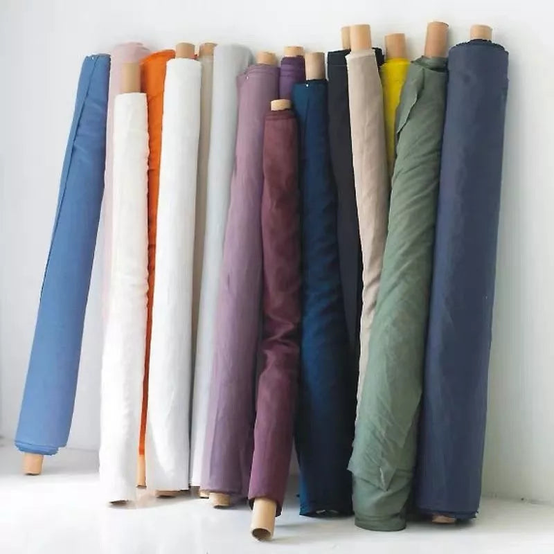 Yarn-dyed High Quality Natural 100% Pure Linen Fabric For Sewing Cloth Dresses Robe Summer Thin DIY Handmade Designer