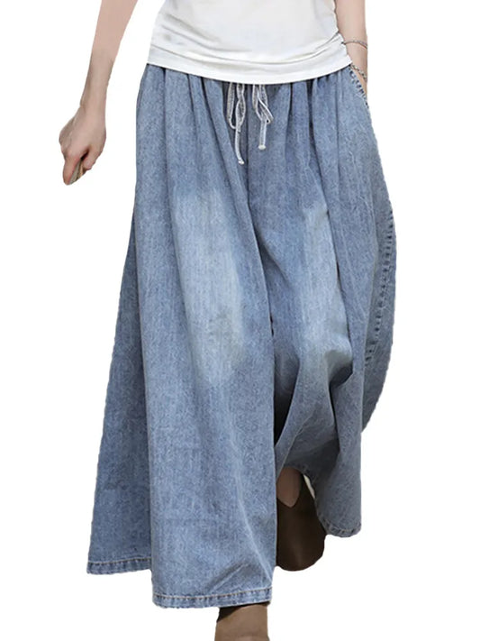 2023 Japanese Design Womens Fall Fashion Oversized Jeans Ladies Casual Harajuku Vintage Denim Wide Pants Classic Loose Trousers