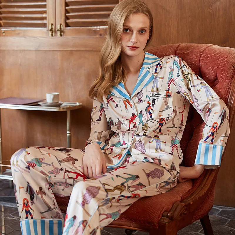 Ensemble deux pièces pyjama loungewear fantaisiste