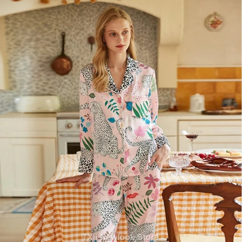 Ensemble deux pièces pyjama loungewear fantaisiste