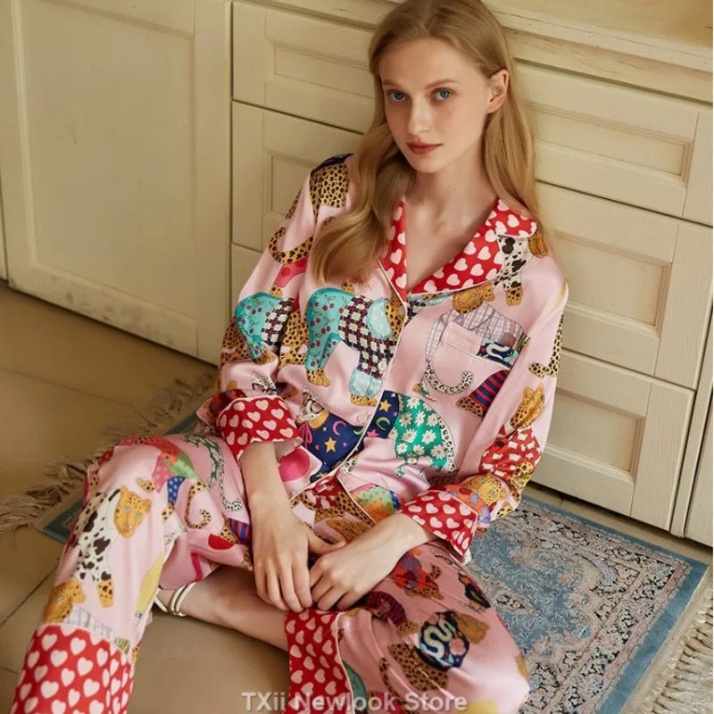 Ensemble deux pièces pyjama loungewear fantaisiste