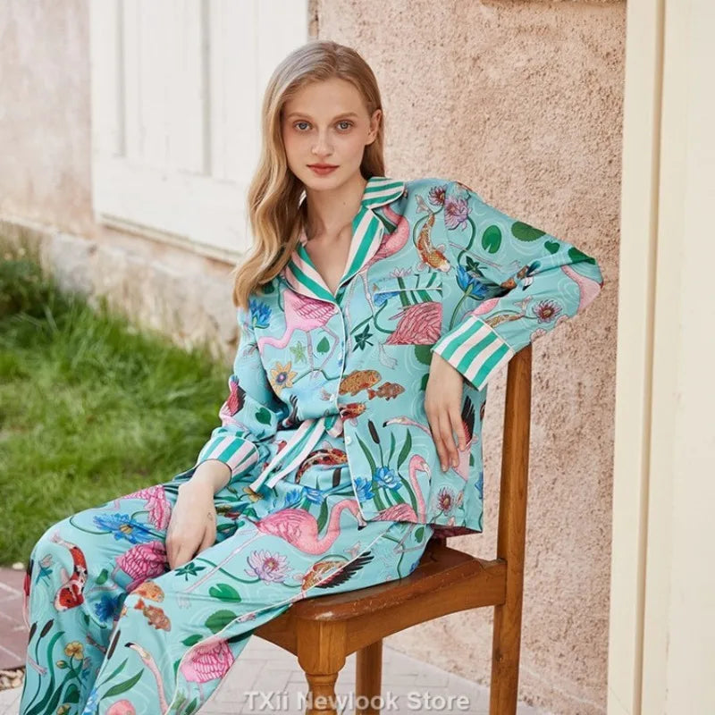 Ensemble deux pièces pyjama loungewear fantaisiste