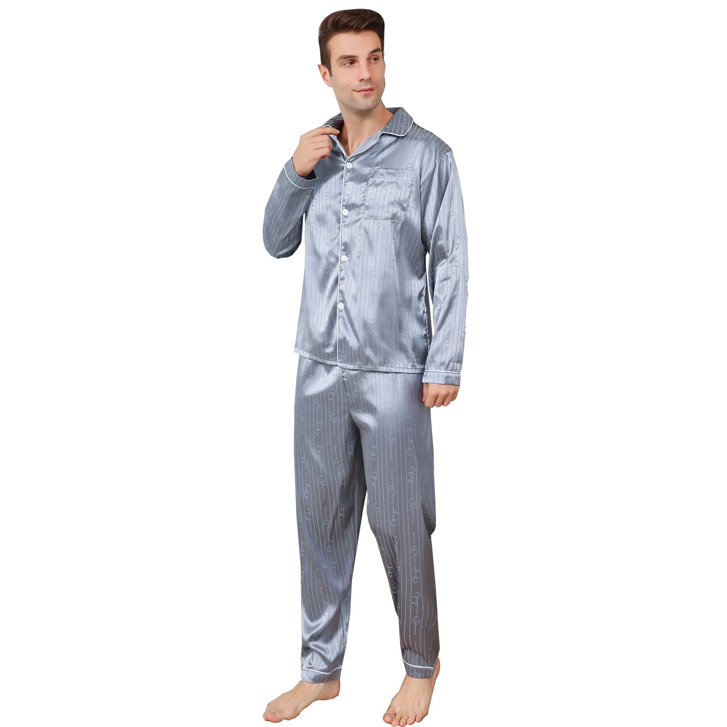 Conjunto de pijama para hombre loungewear en azul hielo