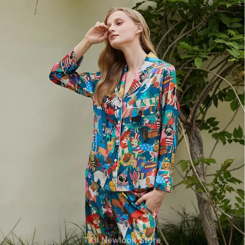 Ensemble deux pièces pyjama loungewear fantaisiste