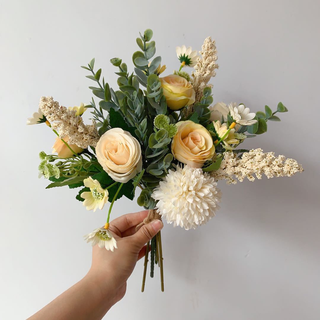 Décoration de bouquet manuscrite Fleur artificielle en soie