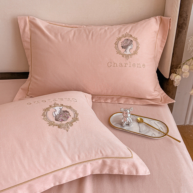 Housse de couette en pur coton, drap de lit en lin, ensemble automne et hiver