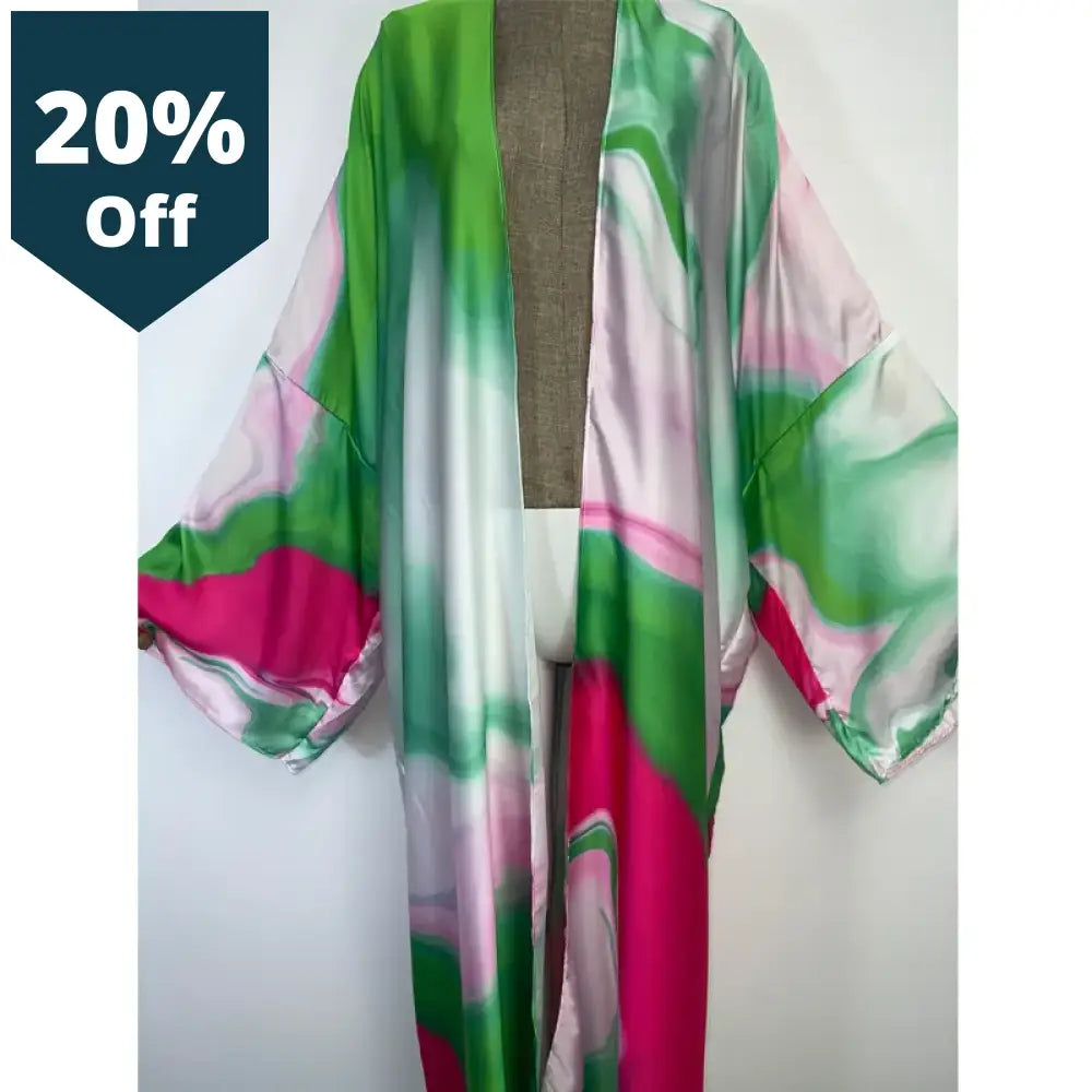 Autumn Colorful Printing Beach Wear Swim Suit Elegant Africa Women Boho Cardigan Sexy Holiday Long