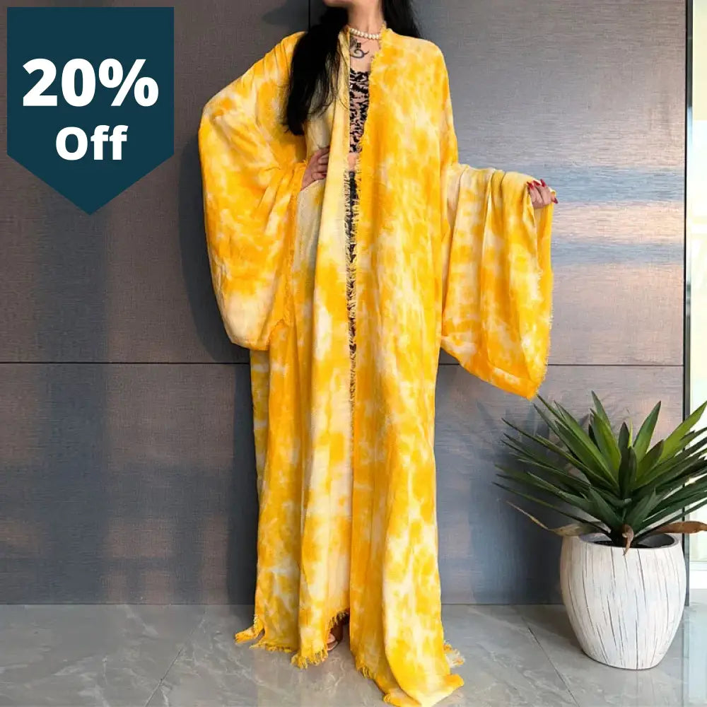 Beach Cover Ups For Swimwear Women Tie Dye Elegant Kimono Swimsuit Cape Summer Dress 2023 Beachwear