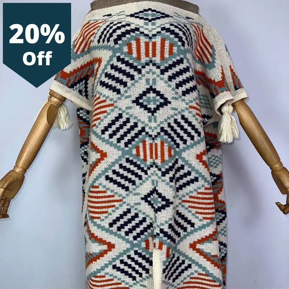 Geometric Print Comfort Warm Fashion Caftan Holiday Dress Elegant Africa Boho Party Winter Kaftan