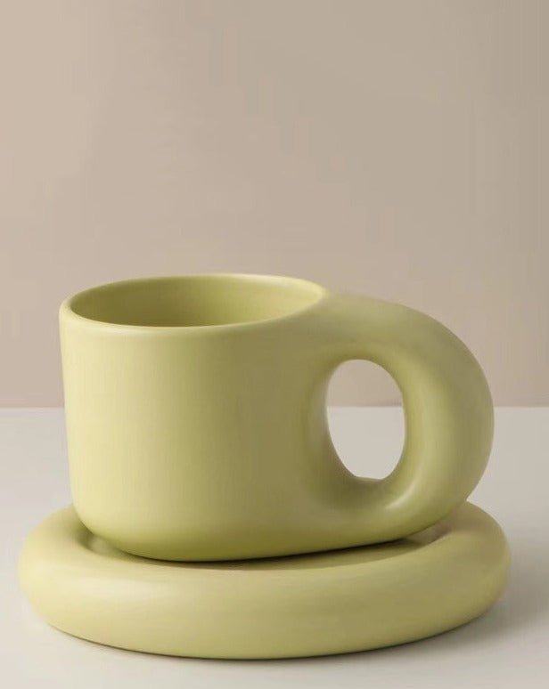 Handcrafted Bauhaus Ceramic Chubby Mugs