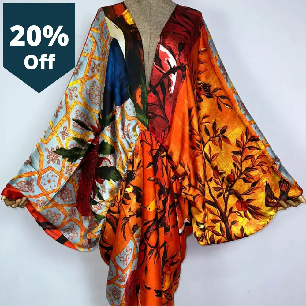 High-Quality Hand-Rolled Feel Silk Rayon Fashion Print 2021 Winyi Maxi Womens Robes Long Beach