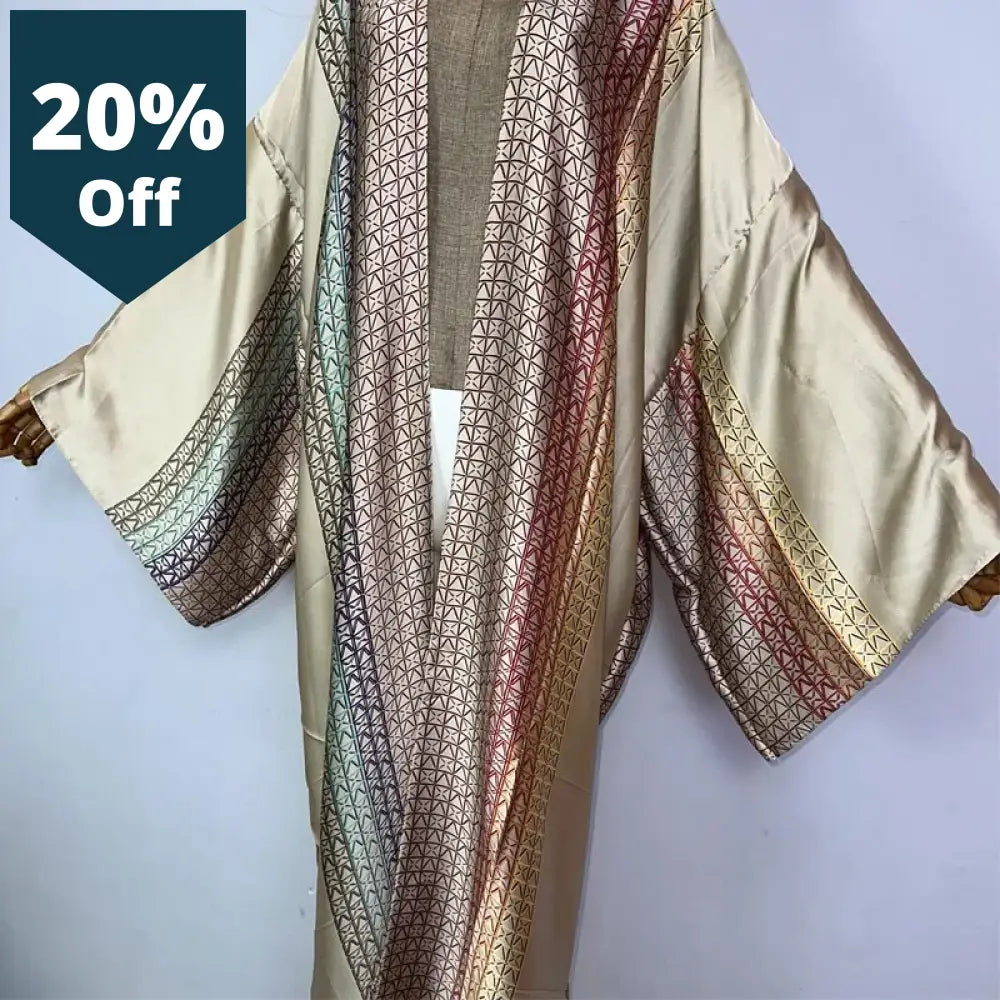 Kimono Africa Print Sexy Beach Wear Cover-Ups Elegant Cardigan Outfits For Women Vestidos Swimwear