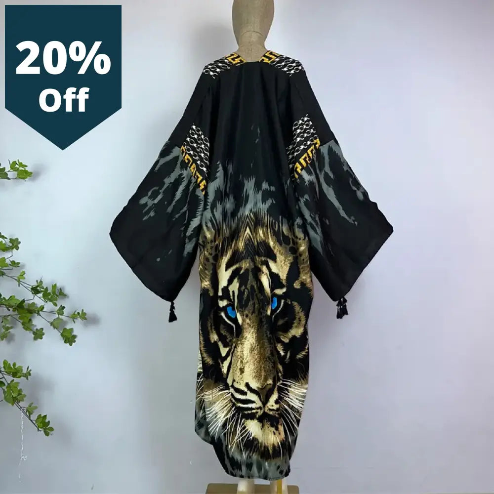 Kimono Africa Summer Boho Print Caftan Beach Swimwear Elegant Cardigan Sexy Holiday Maxi Wear