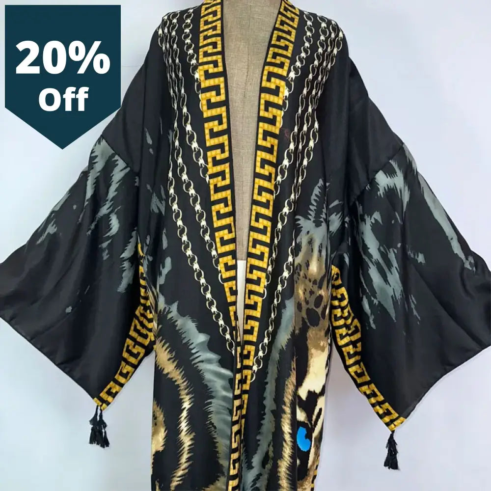 Kimono Africa Summer Boho Print Caftan Beach Swimwear Elegant Cardigan Sexy Holiday Maxi Wear