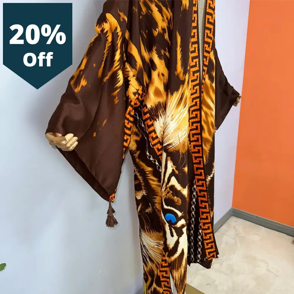 Kimono Africa Summer Boho Print Caftan Beach Swimwear Elegant Cardigan Sexy Holiday Maxi Wear