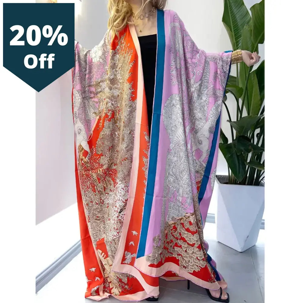 Kimono Women Cardigan Stitch Kimono Cocktail Sexcy Boho Maxi African Holiday Batwing Sleeve Silk