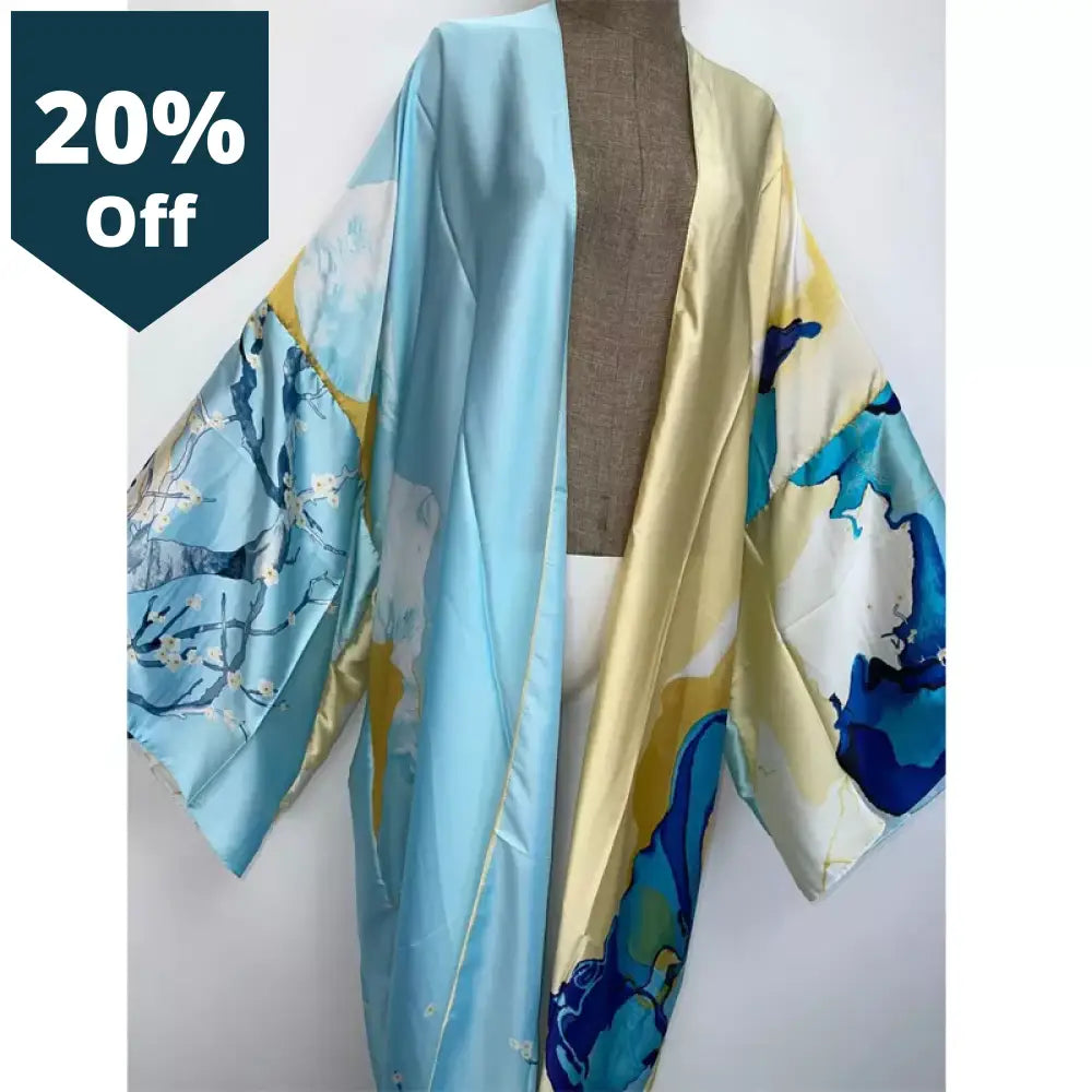 Kimonos Verano Women Sukienka Print Long Sleeve Cardigan Female Blouse Loose Casual Beach Cover Up