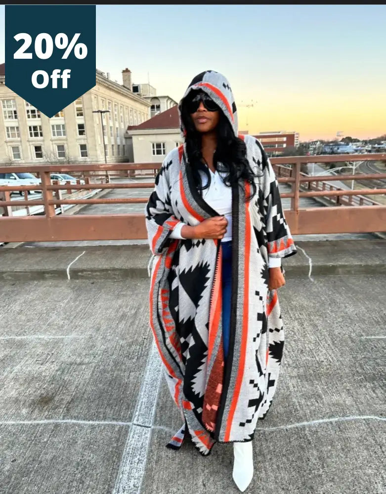 New Stylish Printed Long Warm Cardigans Plus Size African Blogger Rich Lady Loose Open Front Kimonos