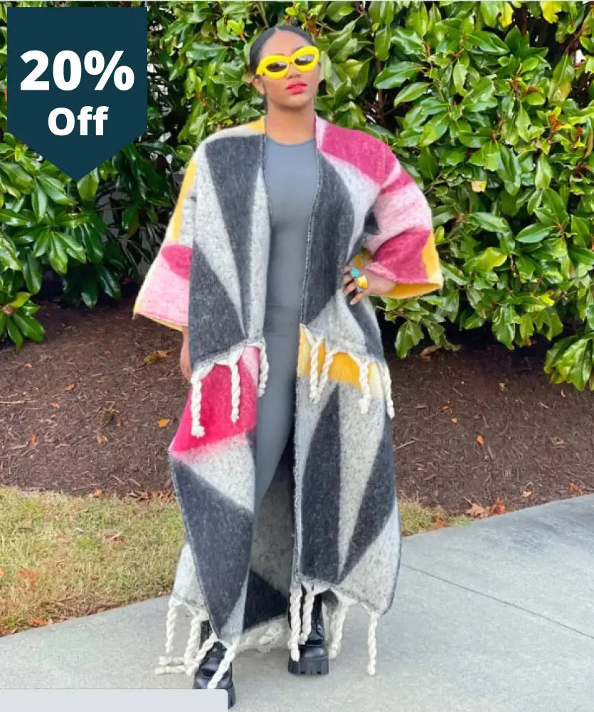 Winter Fashion Africa Inspired Fuzzy Long Cardigans Plus Size American Blogger Loose Warm Cashmere