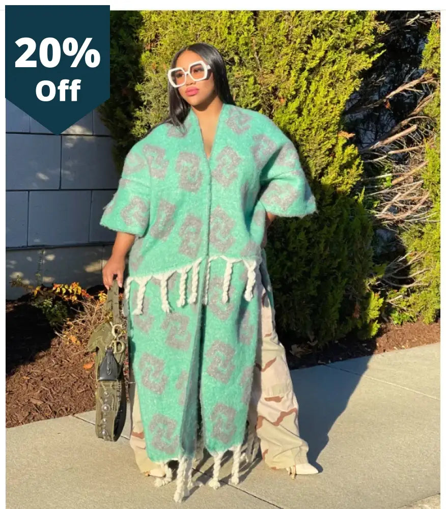 Winter Fashion Africa Inspired Fuzzy Long Cardigans Plus Size American Blogger Loose Warm Cashmere