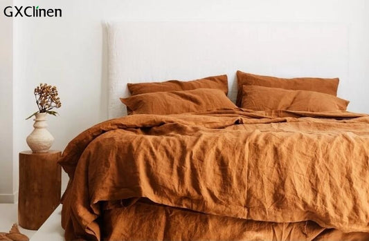 Linen Duvet Cover - Pumpkin Spice - hypemart