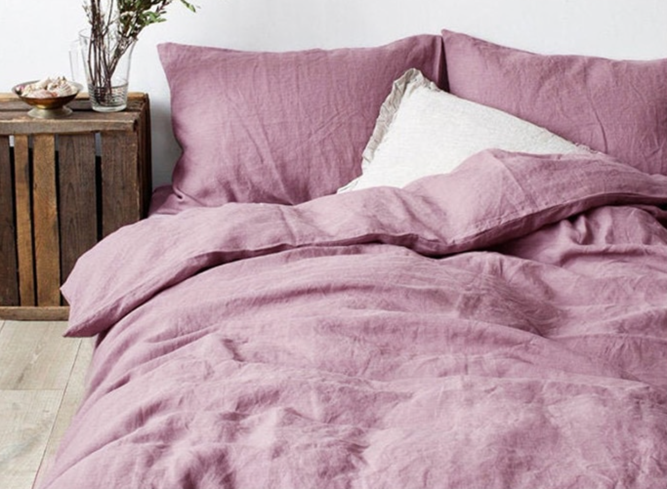 Linen Duvet Cover - Dusky Pink - hypemart